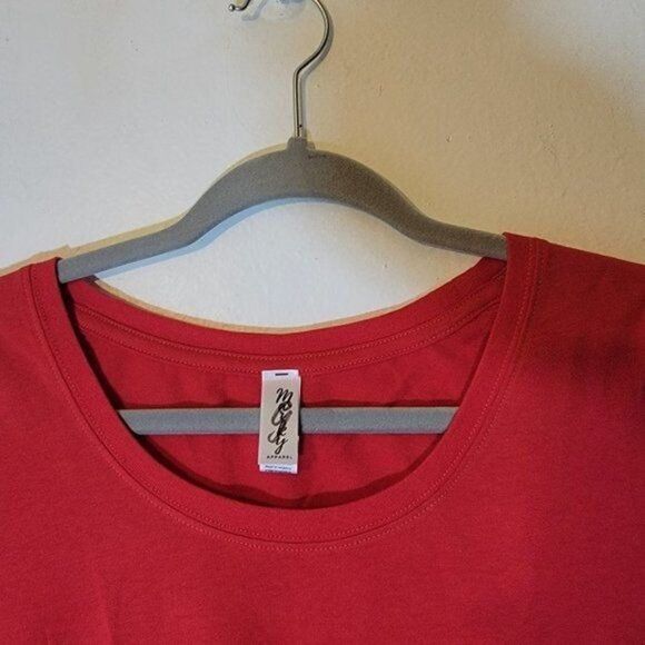 Marky & Apparel Womens Red Short Sleeve  Round Neck Casual T Shirt Size Large - Picture 2 of 5